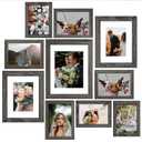 SESEAT Picture Frames Collage, Gallery Wall Frame Set with 11x14 8x10 5x7 4x6 Frames in Grey Finishes, Set of 10