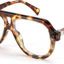FEISEDY Aviator Frame Glasses for Women Men Blue Light Blocking Glasses Anti Glare Computer Eyeglasses B0039 (Leopard)