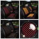 Wood Bead Car Seat Cover Cushion, Cooling & Breathing, Automotive Beaded Driver Seat Massager Cushion for Lower Back Pain, One Size