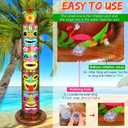 Leyndo 6 ft Inflatable Tiki Luau Party Decorations Hawaiian Luau Tropical Inflatables Tiki Decor with Storage Bag Blow up Party Beach Supplies for Hawaiian Bar Summer Pool Decor(Brown,2 Pack)