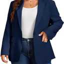 Cicy Bell Womens Plus Size Casual Blazers Lapel Long Sleeve Work Office Suit Jackets Open Front Curvy Blazers XXL