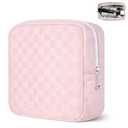 Likesing 5.3" Checkered Mini Makeup Bag, Black Small Cosmetics Bag for Purse, Portable Small Makeup Pouch with Zipper, Travel Mini Toiletry Bag for Womens Girls