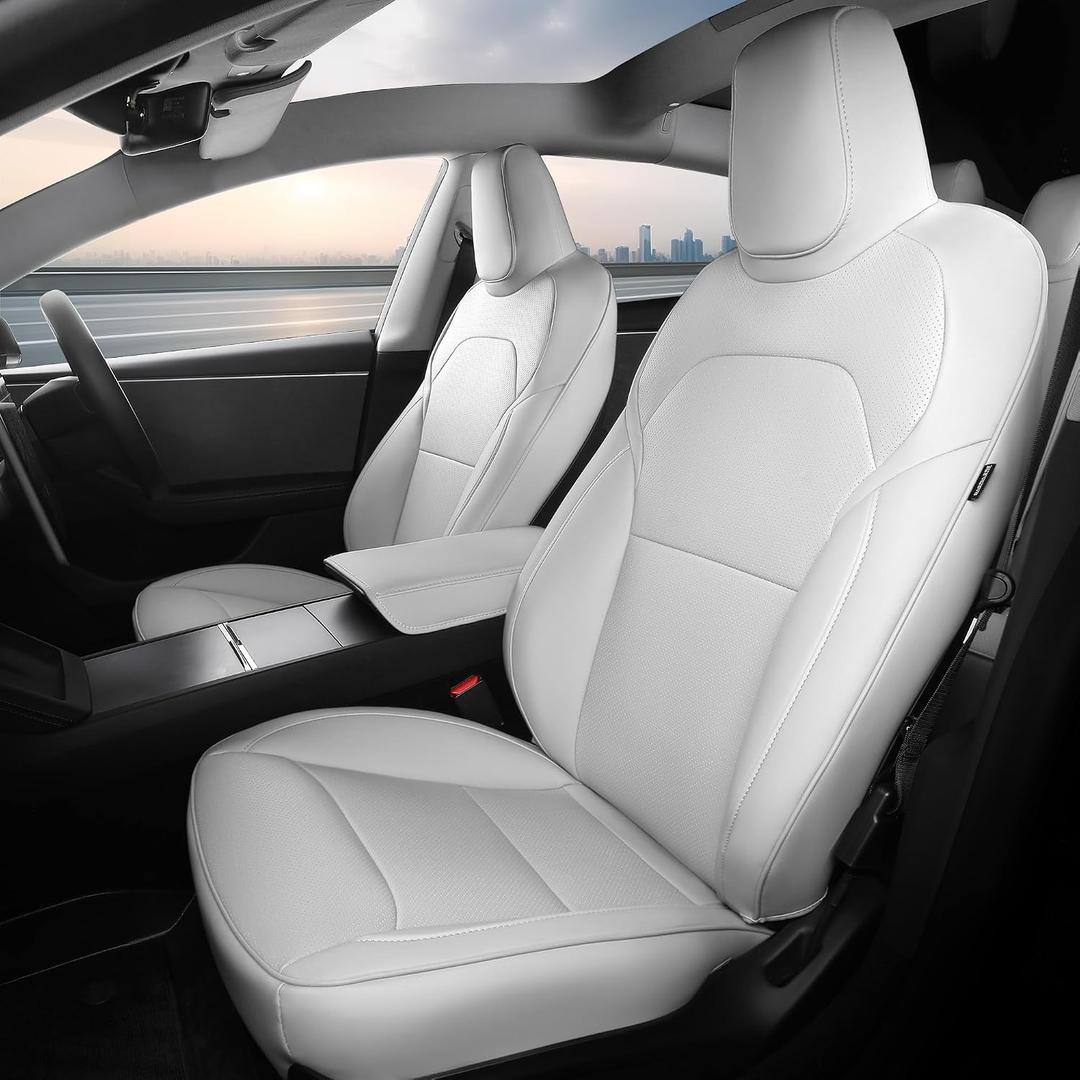 Custom for Tesla Model 3 Seat Covers 2024-2026 White