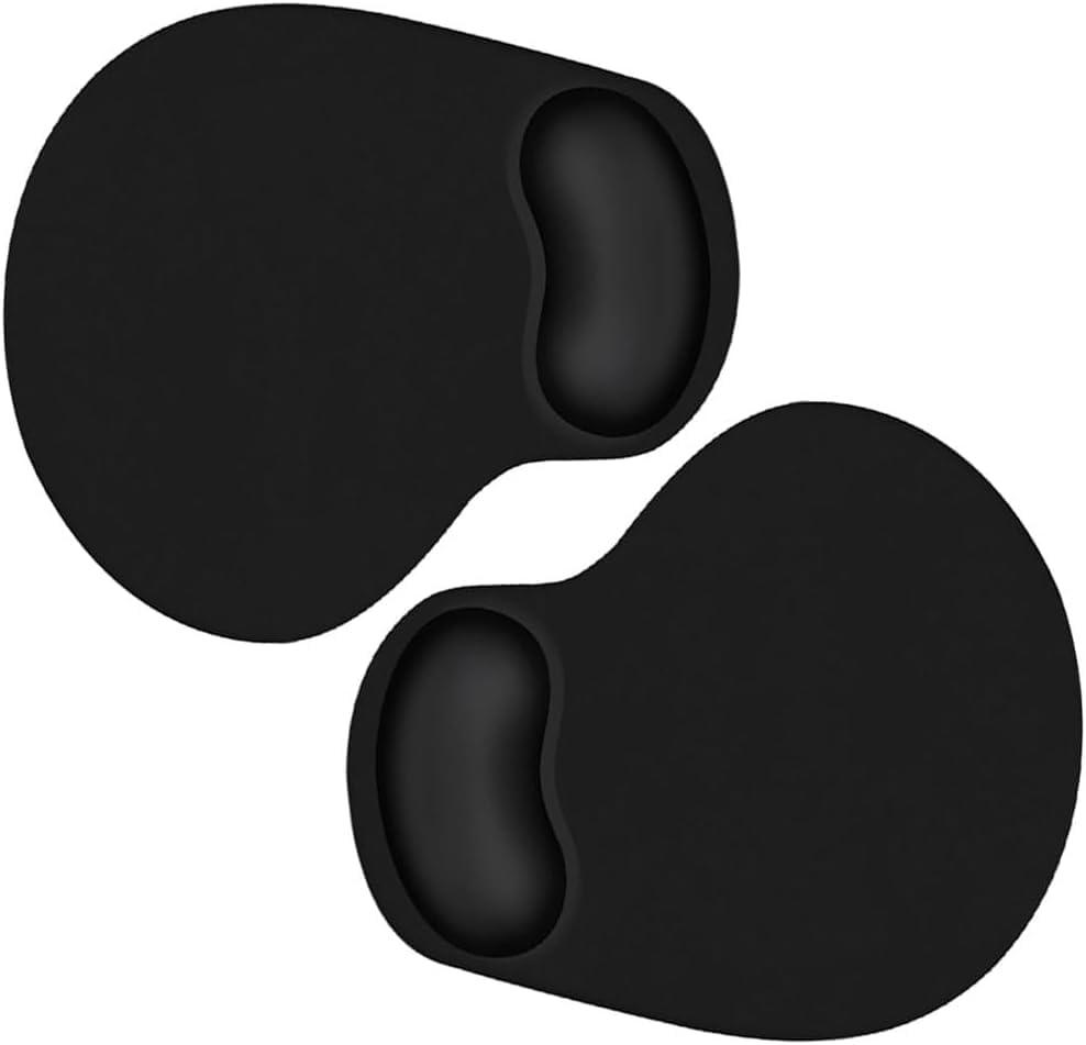 2 Pack Ergonomic Mouse Pad with Wrist Rest Support, Mousepad with Comfortable Gel Wrist Rest Support and Lycra Cloth,for Easy Typing Pain Relief Durable and Easy to Clean,Black