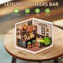 Rolife DIY Miniature Plastic House Building Set Toys Playset with LED Suitable for Mini Figures Construction Toys Diorama Kit Gifts for Teens Adults (Leisurely Cheers Bar)
