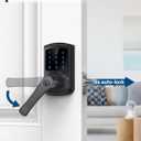 HIDALIFE Keyless Entry Door Lock with Keypad and Handle for Front Doors, Touchscreen Electronic Door Lock, Anti-peep Password, Auto-Locking, Matte Black