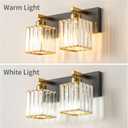 Modern Bathroom Vanity Light 2-Lights Black Gold Crystal Bathroom Wall Light Vanity Light Fixtures12.59-inch Modern Minimalist Design