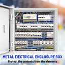 Outdoor Electrical Box 12 x 12 x 8''D NEMA 4X Enclosure Steel Box, Waterproof & Dustproof Outdoor/Indoor Lockable Electrical Junction Box, with Mounting Plate