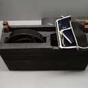 Ceramic 1.6 Cup Raised Slow Feeder Dog Bowl Set, Elevated 7.3inch Bowl and 8.2inch Dish with Acacia Wood Stand for Medium and Large Dog(2 x Starry Sky+ Stand)