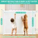 EZIGO 60 Inch Retractable Baby Gates, 41 Inch Extra Tall Retractable Gate