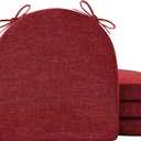 Chair Cushions for Dining Chairs with Ties and Removable Cover, Dining Kitchen Chair Pads with Non-Slip Bottom, High-Resilience Indoor Seat Cushions, 16'' x 16'' x 2'', Set of 4, Red