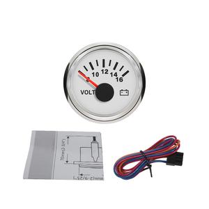 ELING Waterproof Voltmeter Volt Meter 12V 8-16V with Backlight 52mm(2") for Car Motor Boat Golf Cart (White+Stainless Steel)