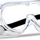 Anti-Fog Protective Safety Goggles Clear Lens Wide-Vision Adjustable Chemical Splash Eye Protection Soft Lightweight Eyewear (Transparent)