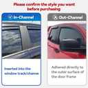 Window Visors Rain Guards for 2018-2023 Chevy Traverse | in-Channel Window Vent Wind Deflectors Visors Shades Protectors for 18 19 20 21 22 23 Chevrolet Traverse