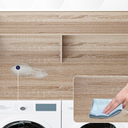 Washer Dryer Countertop with 2 Tier Shelf, 27.5" W 54" L Laundry Wood Countertop with Edge Rails for Laundry Room Organization and Storage