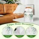 Watercolor Greenery Eucalyptus Leaves Tissue Box Cover Square Leather Tissue Holder Waterproof Facial Paper Organizer Dispenser Cube Paper Cover Case for Home Office Bathroom Vanity Countertop