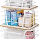 TIDIIABODE 3 Pack Trash Bag Holder Dispenser,Kitchen Organization and Storage, Stackable Storage Bins with Lids, White