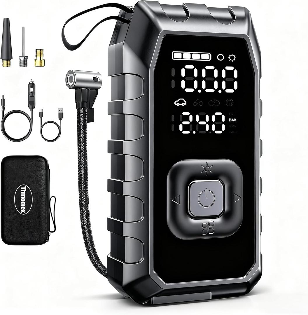 Tire Inflator Portable Air Compressor, 2X Faster Inflation Cordless Air Compressor, 20000mAh & 180PSI & Dual Cylinder, Electric Air Pump for Heavy-duty Vehicles, Car, Motorcycle, Bike, Ball