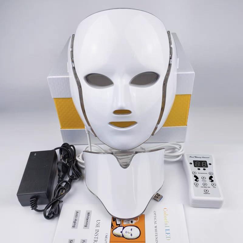 GlintSkin Red Light Therapy for Face, LED Facial Light Therapy Mask, 7 Led Light Therapy Facial Skin Care Mask at Home