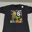 Kids It's My 6th Birthday Happy 6 Year T-Rex Boys T-Shirt, Small