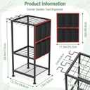 Garden Tool Organizer,Metal Yard Tool Organizer ,Holds 50 Long-Handled Tools/Rakes/Brooms,Side Garden Pocket ,Heavy Duty Steel Yard Tool Storage Rack for Garage,Shed, Outdoor