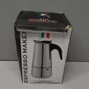 Coffee Pot, Stainless Steel Moka Pot Italian Coffee Maker 9 cup/15 OZ Stovetop Espresso Maker for Gas or Electric Ceramic Stovetop Camping Manual Cuban Coffee Percolator for Cappuccino or Latte
