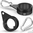 Anovo 1.25" Flag Pole Rings, Flagpole Rings Aluminum Alloy 360 Rotating Anti-Wrap Flag Mounting Spinning Ring Clips for 1.02-1.25 Inch Diameter Flagpole (1.25 Inch -Pack of 2, Black)