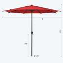 Abba Patio 9FT Lyon Outdoor Patio Umbrella Outdoor Table Umbrella with Push Button Tilt and Crank Market Umbrella 8 Sturdy Ribs UV Protection Waterproof for Garden Deck Backyard Pool Dark Red