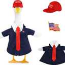 3 Pcs Porch Goose Outfits, for 23-28 Inch Porch Goose,Patriotic Costume for Plastic/Cement Statue for Outdoor Courtyard Garden Terrace Art Decoration (23-28IN, 23-28IN)
