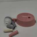 NACOCO Pet Standing Water Dispenser Cat Dog Standing Bowl with Detachable Pole Automatically Feeding Water Height Adjustable(Grey-Pink)