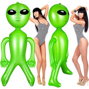 Zhanmai 1 Piece 63 Inch Giant Inflatable Alien Blow up Jumbo Green Inflate Alien for Theme Birthday Party Favors Decorations Indoor Outdoor Photo Prep Halloween Easter Christmas Decorations