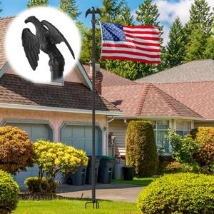 10 FT Flag Pole for Outside House In Ground with 4 Prongs Base, Heavy Duty Extra Thick Flag Pole Kit for Yard, Outdoor FlagPoles for Residential or Commercial