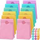 Nezyo 30 Pcs Pastel Paper Gift Bags with Stickers 5.1 x 3.1 x 9.4 Inches Colorful Rainbow Paper Candy Bags for Party Favor Wedding Birthday Candy Snack DIY Goodie Treat (Macaron Color)