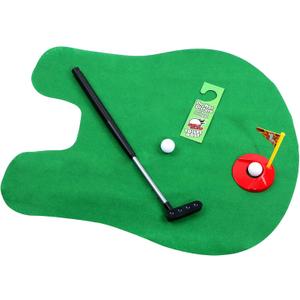 Toilet Golf, Potty Golf Drinker Toilet Toy Potty Putter Putting Golfing Game Indoor Practice Mini Golf Gift Set Golf Training Accessory for Men