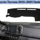 Dash Cover Mat Compatible with Toyota Tacoma 2016-2022 2023 Dashboard Cover Coolable Washable Protector Dashboard Pad Dash Mat for Tacoma 2023 Accessories Polyester Black