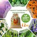 PJT Premium Chicken Nesting Herbs - 12oz Pre-Mixed Blend of 7 Dried Botanicals for Nesting Boxes, Coop & Chicken Dust Bath, Natural Herbal Refresher, Supports Natural Egg Laying