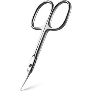 BEZOX Curved Cuticle Scissors - Precision Manicure Scissor Nail Cuticle Trimmer, Professional Stainless Steel Nail Scissors for Cuticle Care, Cuticle Cutter Small Scissors for Women - Silver