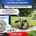 Heavy-Duty Steel Trimmer Head Universal Fit Wire Brush for Weed & Rust Removal Compatible with Stihl, Echo, Husqvarna