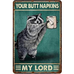 Your Butt Napkins My Lord 8x12 Inch Metal Tin Sign Vintage Home Office Poster Bar Pub Cafe Decorative Plaque Home Decor Poster Arts, White