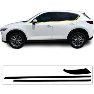 BOGAR TECH DESIGNS Side Window Chrome Delete Vinyl Film Replacement Compatible with Mazda CX-5 2017-2025, Gloss Black