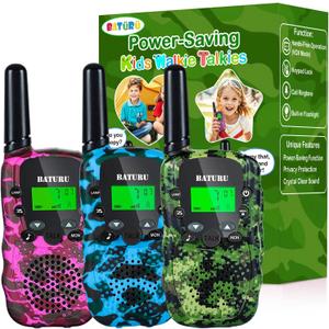 Walkie Talkies for Kids 3 Miles Long Range, 22 Channels Walkie Talkie with Clear Sound, Outdoor Camping Toys for Boys and Girls Age 6-8, Stocking Stuffers for Kids Girls Boys 8-12