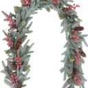 Idyllic 6FT Christmas Garland with Red Berries and Pinecones - Table Decor, Winter Greenery for Holiday Season Mantel, Fireplace, Table Runner, Centerpiece Decoration