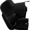 MegaGear MG1877 Ever Ready Leather Camera Case compatible with Nikon Coolpix P950 - Black