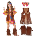 Morph 70s Outfits For Girls, Girl Hippie Costume, 60s Outfits For Girls, Hippie Costume For Kids, Kid Disco Outfit