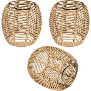 Premium Rattan Lamp Shade 3 Pack Boho Lamp Shade for Living Room, Bedroom, and Dining Room Durable rattan pendant light shade Perfect for Pendant, Table, and Ceiling Lamps