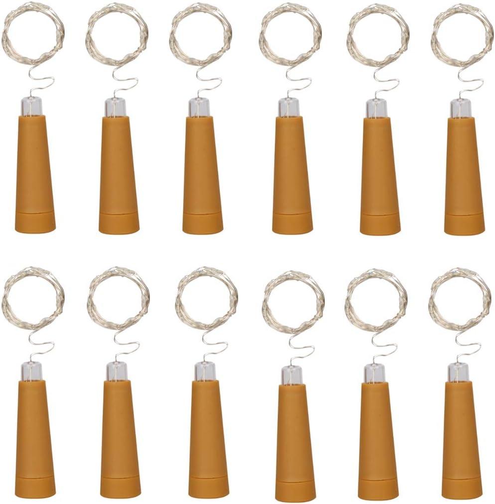 Bottle String lights,12 Pack 10 LEDs 36.5 Inch AAA Battery Powered Warm White Bottle Cork Stopper Lights For Bottle DIY,Table Decorations,Christmas,Wedding,Party,Study,Bar Decoration.