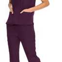 COZYFIT Scrubs for Women Set Medical Uniform - V-Neck Top & Straight Leg Pants with 9 Pockets, Unisex Workwear COZY SCRUBS, Size 2XL