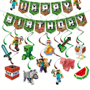 8 Pcs Pixel Birthday Party Decorations, Funny Game Theme Glasses Photobooth Props, Birthday Party, Halloween Selfie Prop