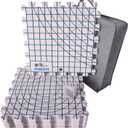 Blocking Mats for Wet and Steam Blocking with Grids and Radial Circles for Curved Projects - 1 cm Thickness - Set of 9 Marked with Numbers Includes 50 t pins and Storage Bag