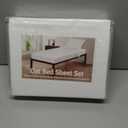 Cottingon 4 Piece Cot Mattress Sheet Set 30"X75", Egyptian Cotton, Soft Sheets, Fits 4 to 7 Inch Deep Pocket for Narrow, Twin,Camper, RV Bunk, Tri Fold Mattress, White